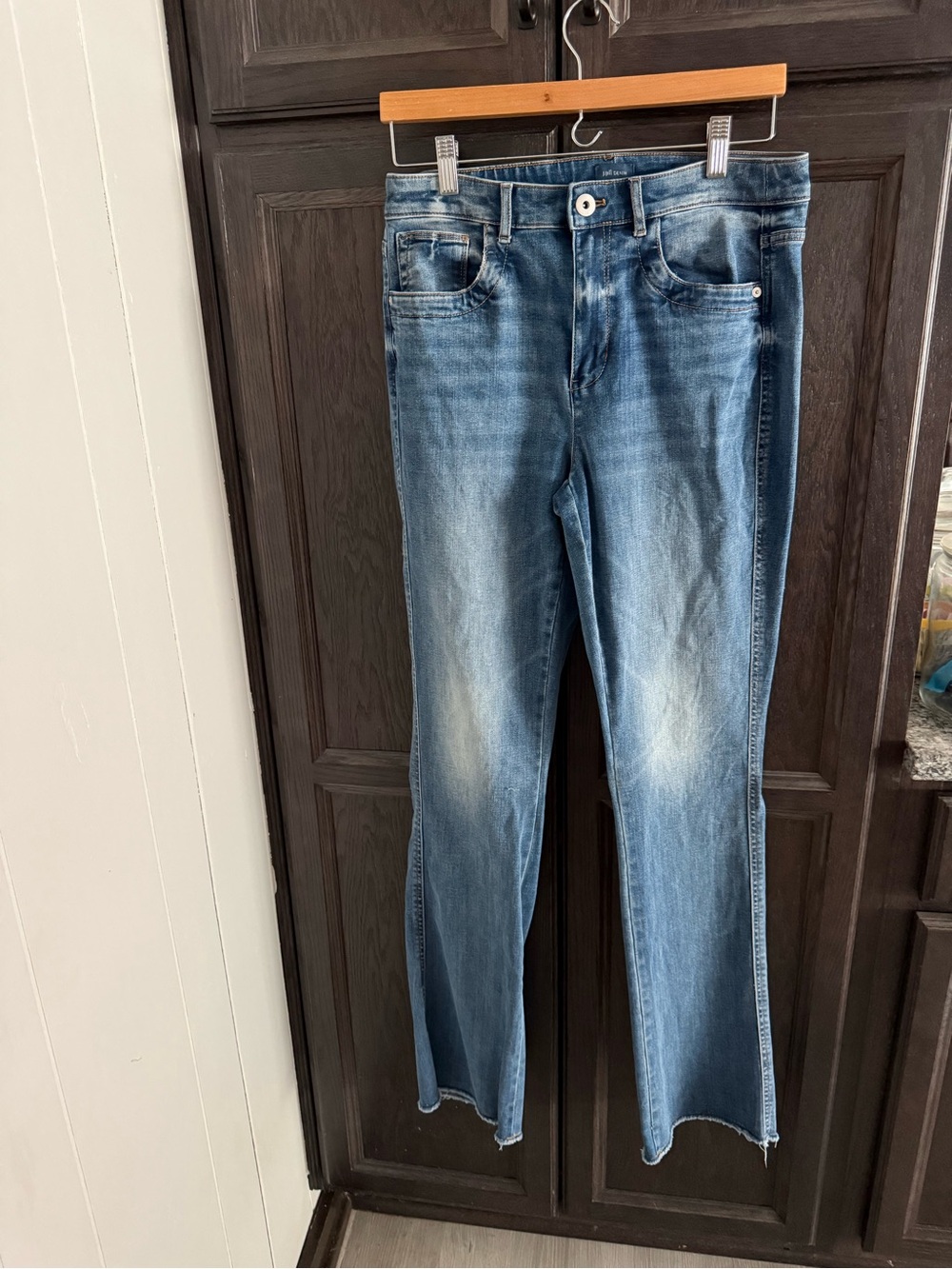 J Jill High Rise bootcut frayed Jeans